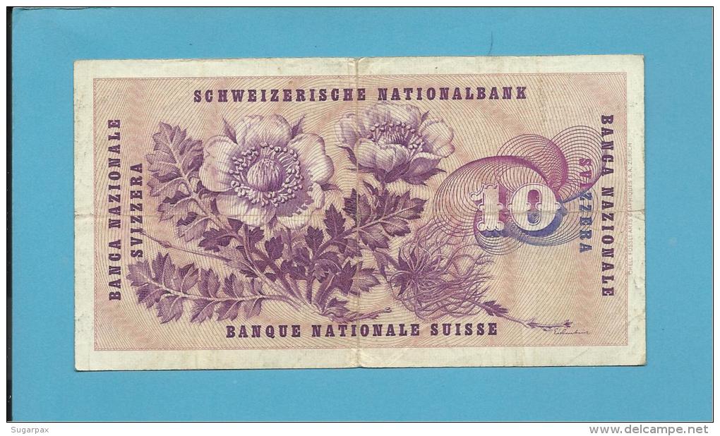 SWITZERLAND - 10 FRANCS - 1955 - Pick 45.b - Sign. 37 - Serie 5 G  - Gottfried Keller - BANQUE NATIONALE SUISSE - Switzerland