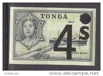 Tonga 1969 4 Sh  Overprint On 8 P Imperf. MNH - Tonga (1970-...)