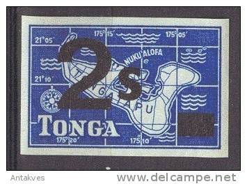 Tonga 1969 2 Sh  Overprint On 3.5 P Imperf. MNH - Tonga (1970-...)