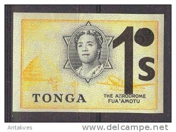 Tonga 1969 1 Sh  Overprint On 6 P Imperf. MNH - Tonga (1970-...)