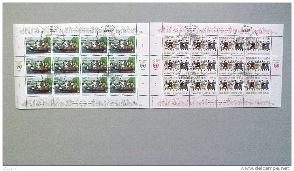 UNO-Genf 158/9 Oo/FDC-cancelled Kleinbogen/sheet, Tag Der Vereinten Nationen - Blokken & Velletjes