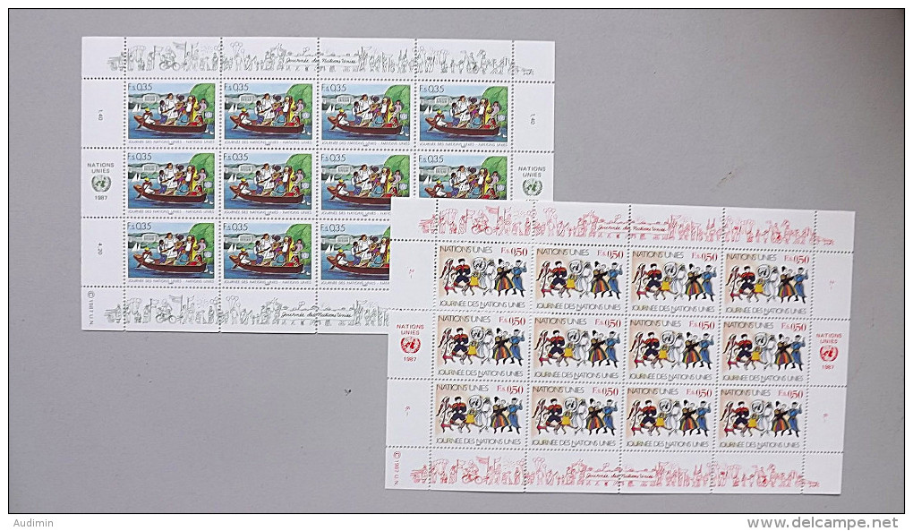 UNO-Genf 158/9 **/mnh Kleinbogen/sheet, Tag Der Vereinten Nationen - Hojas Y Bloques