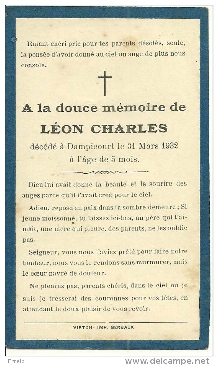 Rouvroy Dampicourt Léon Charles 1931 1932 - Rouvroy