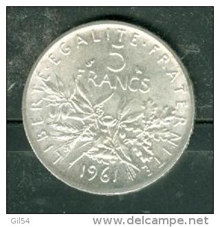 France Piece 5 Francs Argent Type Semeuse Année 1961 ( Silver )   - Pia10201 - 5 Francs