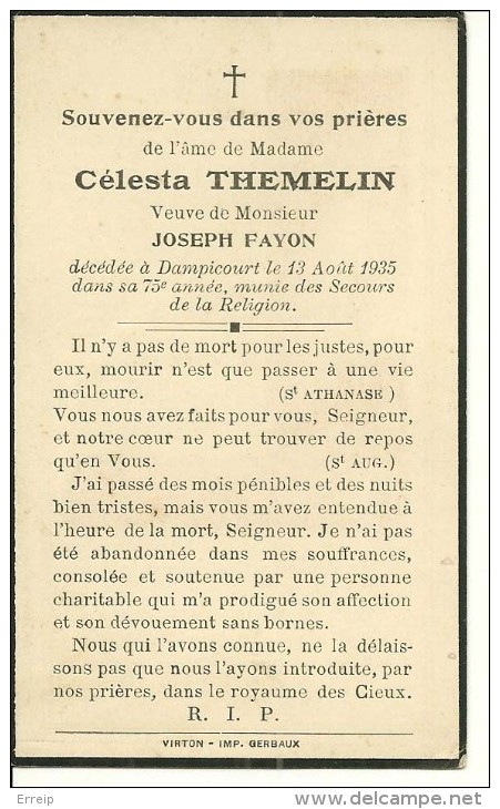 Rouvroy Dampicourt   Célesta Themlin Veuve De Joseph Fayon  1860 1935 - Rouvroy