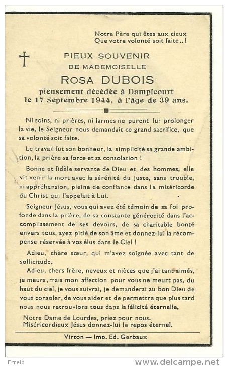 Rouvroy Dampicourt   Rosa Dubois  1905 1944 - Rouvroy