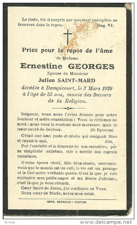 Rouvroy Dampicourt  Ernestinne Georges épouse De Julien Saint Mard  1876 1929 - Rouvroy