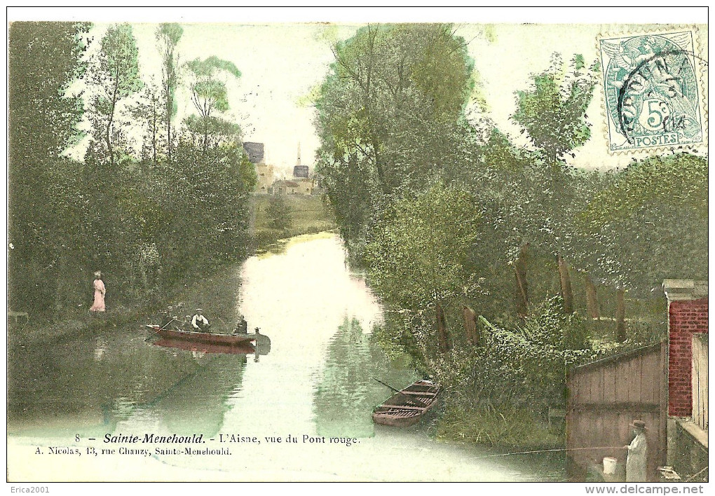 Sainte Menehould. L'aisne Vue Du Pont Rouge Et Partie De Pêche. - Autres & Non Classés