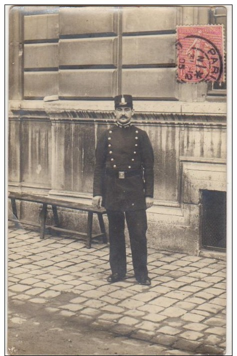 CPA PHOTO 75 PARIS III Police Policier Flic Cop Uniforme 3° Arrondissement 1905 Rare - Arrondissement: 03