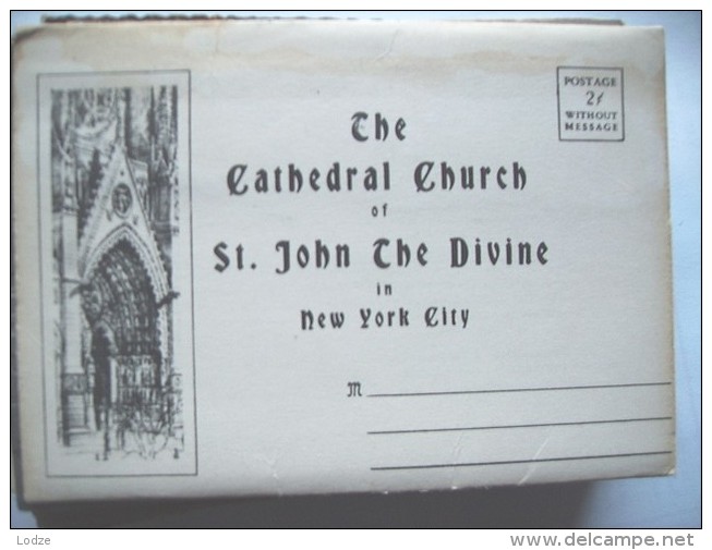 America USA New York Cathedral Of St John The Divine Book Map With 10 Nice Cards - Églises