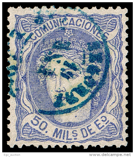 CASTELLON - EDI O 107 - MAT. FECH. TII \"SEGORBE\" (AZUL) - Used Stamps