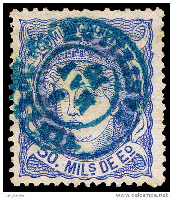 CASTELLON - EDI O 107 - MAT. FECH. TII \"VINAROZ\" (AZUL) - Used Stamps