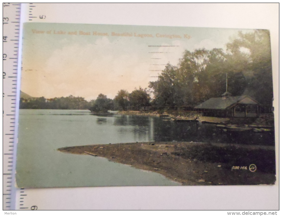 USA   Kentucky  Covington -View Of Lake And Boat House , Beautiful Lagoon -  1909  D127202 - Covington