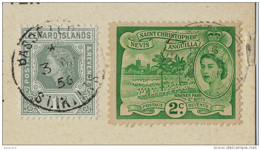 Antigua Ancient Sugar Windmill Moulin   P. Used Basseterre St Kitts Stamps Leeward St Christopher Nevis Anguilla - Antigua E Barbuda