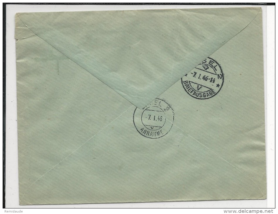 TCHECOSLOVAQUIE - 1945 - ENVELOPPE RECOMMANDEE Par AVION De PEHLRIMOV Pour BASEL (SUISSE) - Cartas & Documentos