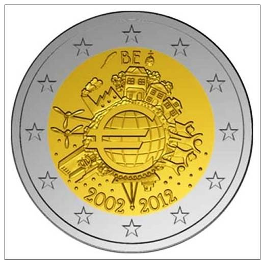 2 EUR 2012 - BELGIE UNC - 10 Jaar Euro 2002-2012 - Belgium