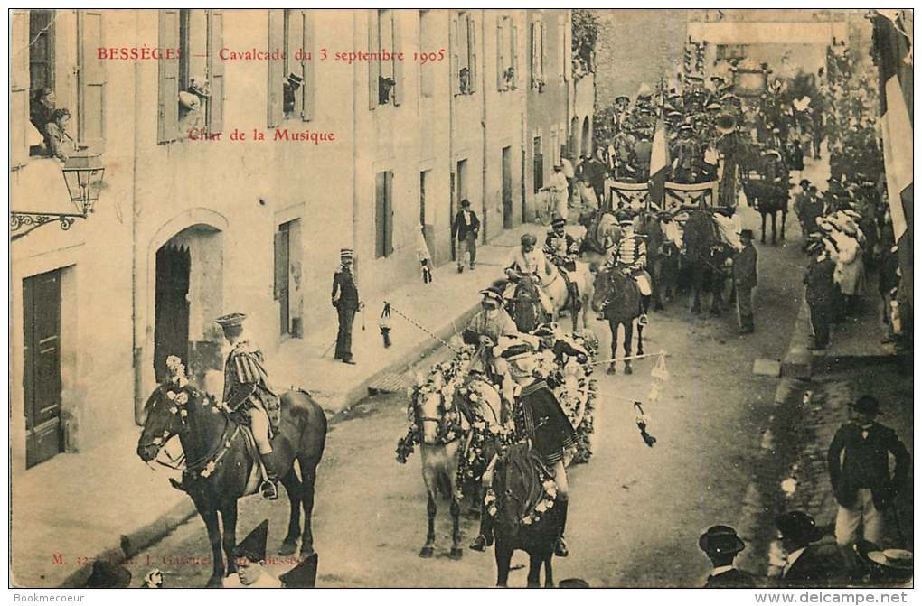 30   BESSEGES   CAVALCADE DU 3 SEPTEMBRE  1905  CHAR DE LA  MUSIQUE - Bessèges