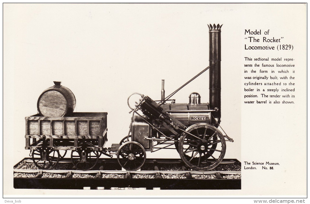 Railway RP Postcard Stephenson Rocket Science Museum Model Loco Real Photo - Museum