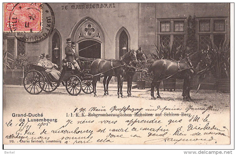 GD DE LUXEMBOURG ERBGROSSHERZOGIN ATTELAGE DE CHEVAUX 1905 Re 295 - Famille Grand-Ducale