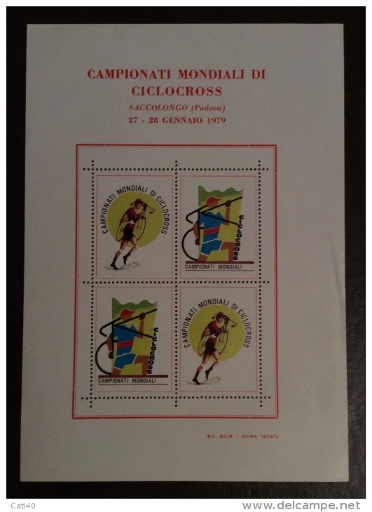 CICLISMP CAMPIONATI MONDIALI CICLOCROSS SACCOLONGO PADOVA  1979 - ERINNOFILO CINDARELLA - FOGLIETTO  SPECIALE - Non Classificati