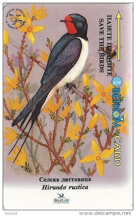 Bulgaria - Hirundo Rustica Song Birds, 34BULB, 02-1996, 25.000ex, Used - Bulgaria