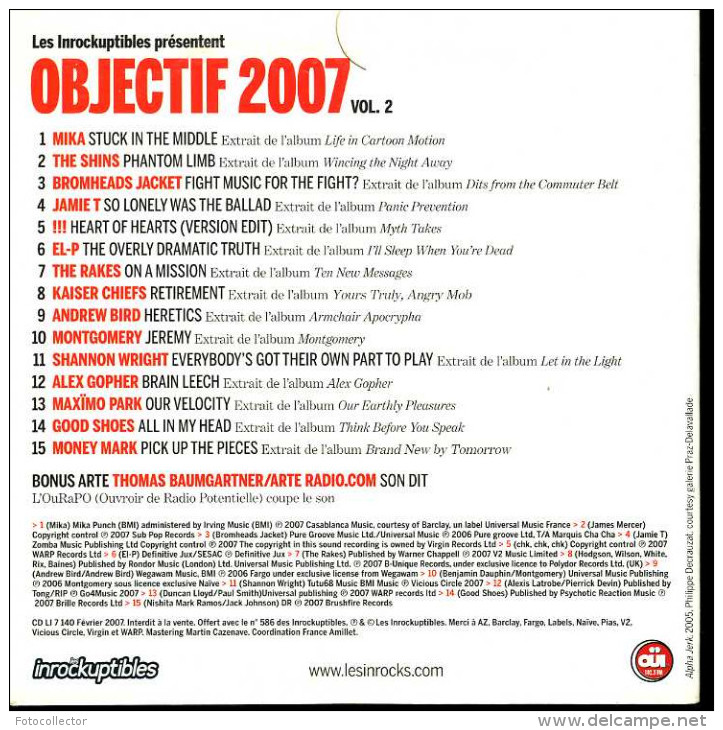 Les Inrockuptibles Objectif 2007 Volume 2 - Hit-Compilations