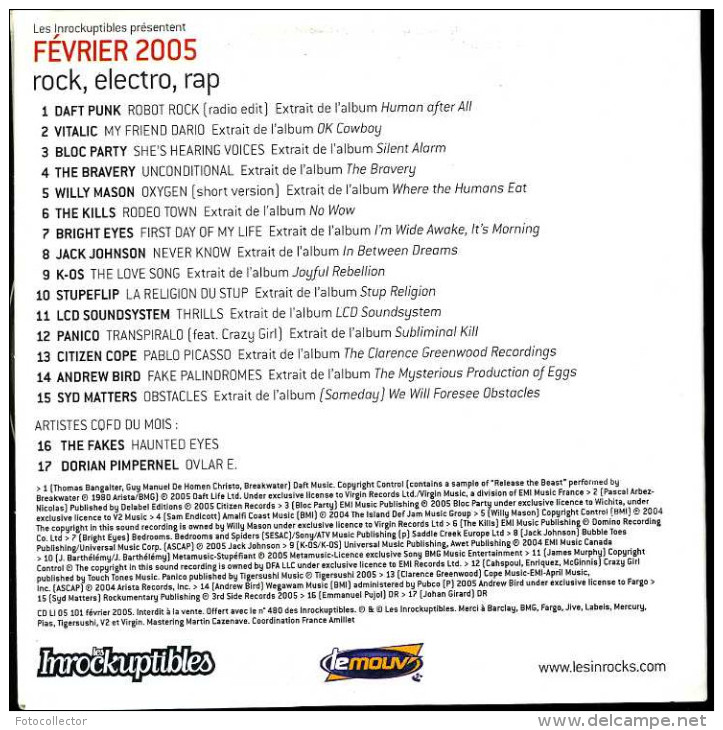 Les Inrockuptibles Rock Electro Rap 2005 - Hit-Compilations