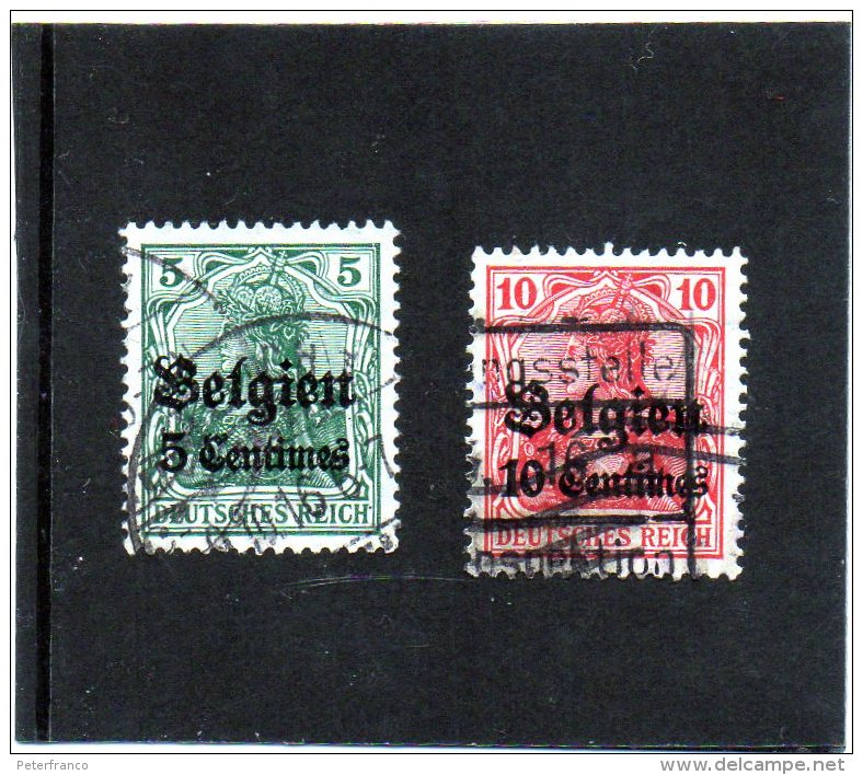 B - 1914 Germania - Occupazione Belga - Valori In "centimes" - Occupation 1914-18