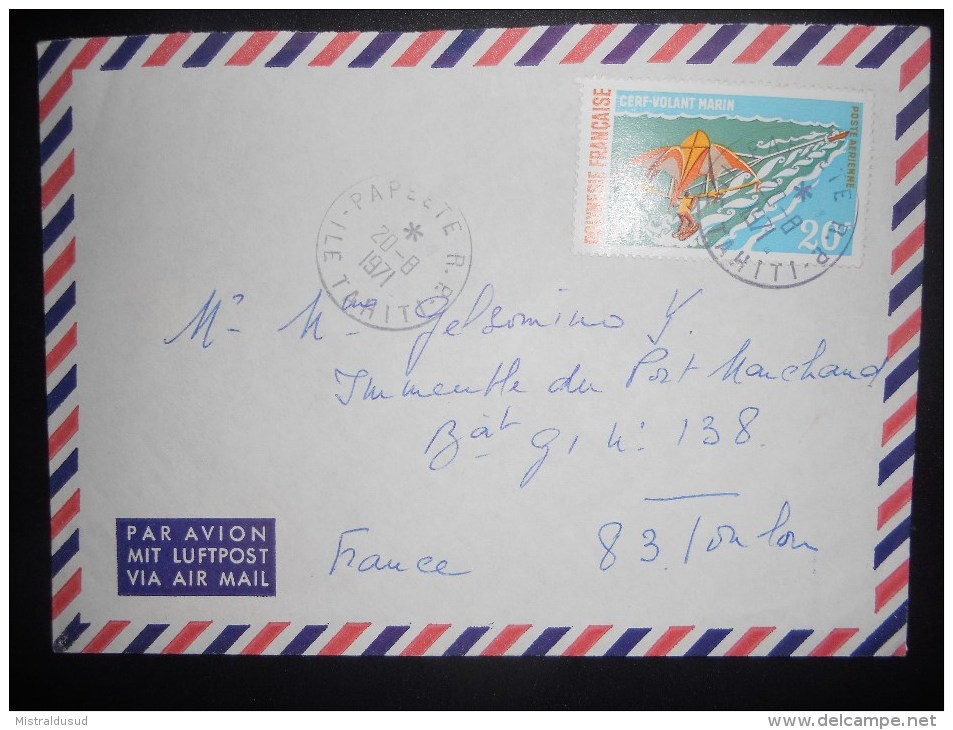 Polynesie Française Lettre De Papeete 1971 Pour Toulon - Briefe U. Dokumente