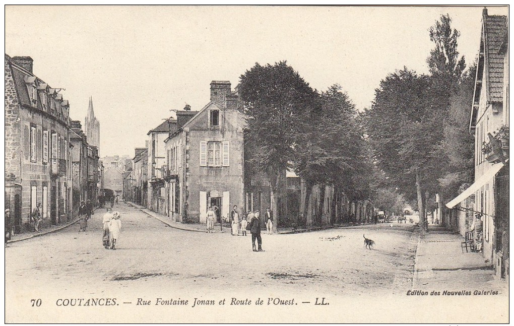 COUTANCES  RUE FONTAINE JONAN ET ROUTE DE L'OUEST - Coutances