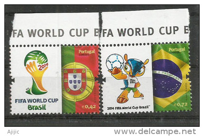 Coupe Du Monde Football Bresil 2014. 2 T-p Neufs ** - Unused Stamps