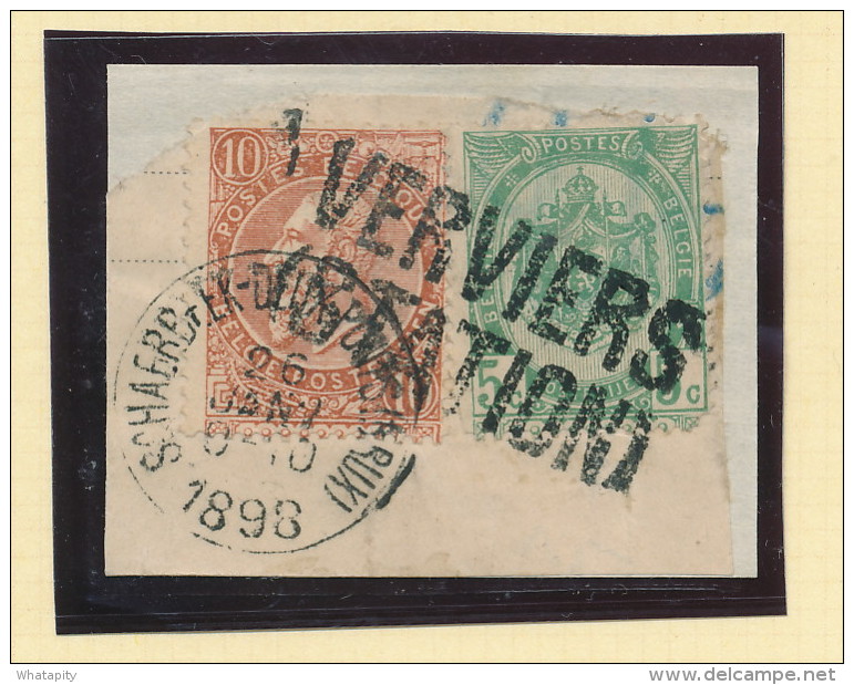 Griffe D´Origine / De Gare Sur Timbre-Poste Fine Barbe Et Armoirie S/ Fragment  - VERVIERS STATION  -- WW174 - Linear Postmarks