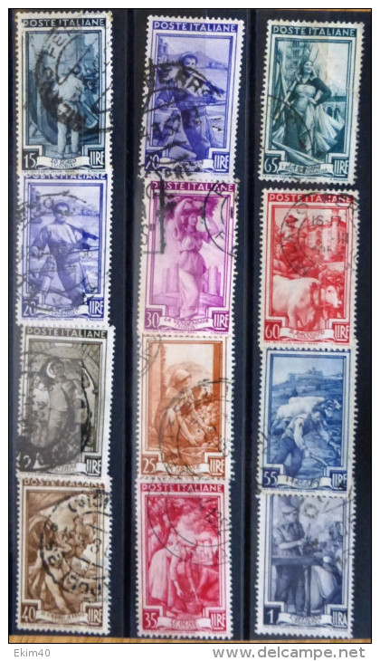 Selection Of 12 Old Used Stamps From Italy No DEL-1228. - Unclassified