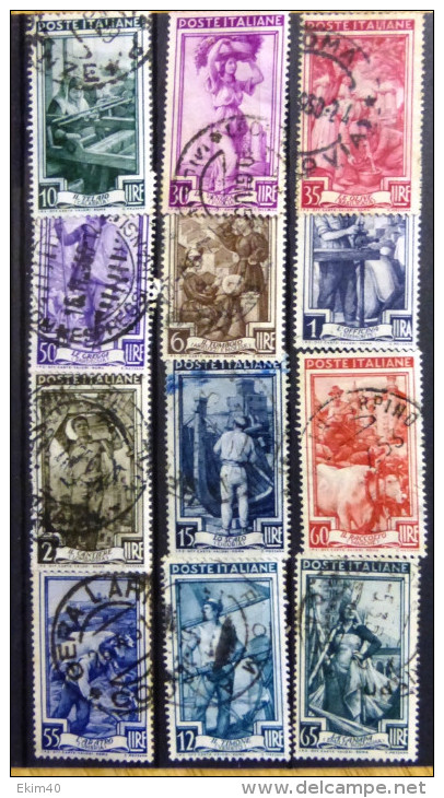 Selection Of 12 Old Used Stamps From Italy No DEL-1241. - Unclassified