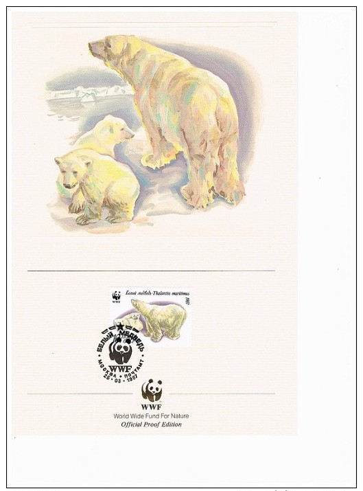 C1023 WWF ZOOGDIEREN MAMMALS IJSBEER POLAR BEAR EISBÄR 1987 PROOF EDITIONS - Other & Unclassified