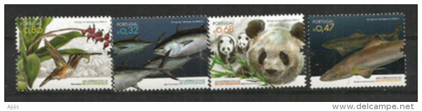 Année Internationale De La Bio-diversité.(colibri,panda,requin,thon)  4 T-p Neufs ** - Unused Stamps