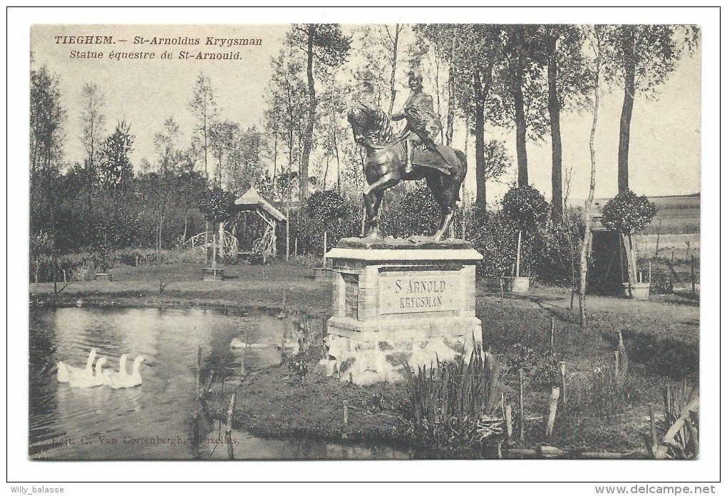 CPA - TIEGEM - TIEGHEM - Statue équestre De St Arnould - St Arnoldus Krygsman  // - Anzegem