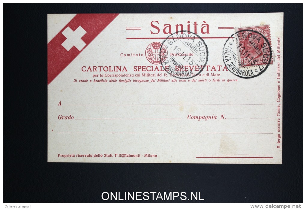 Italy: Sanita Cartolina Brevettata  1915 - Storia Postale