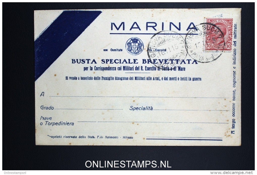 Italy: Marina Busta Brevettata  1916 - Storia Postale