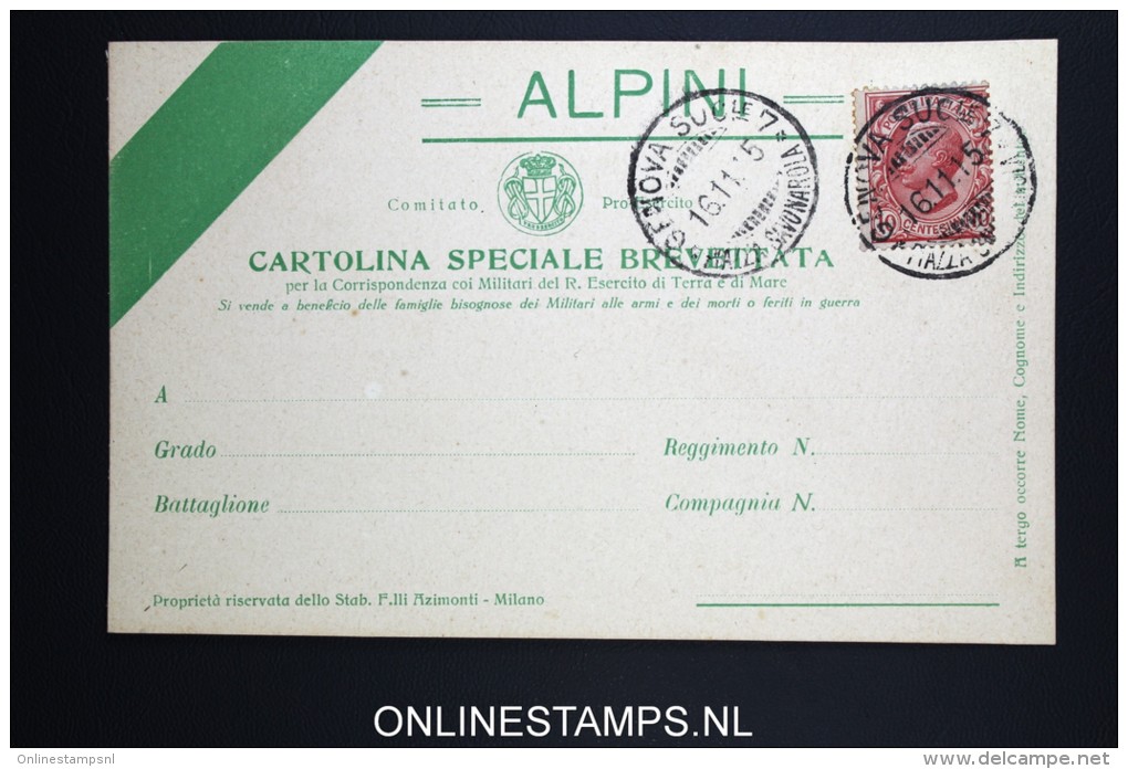 Italy: Alpine   Cartolina Speciale Brevettata  1915 - Storia Postale