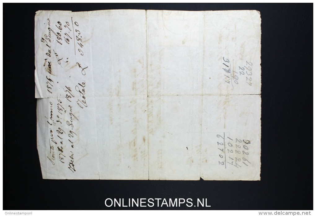 Italy: Marca Da Bollo / Document 1877 - Revenue Stamps