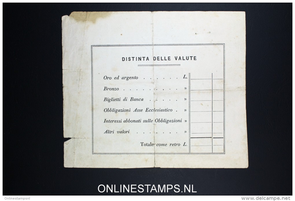 Italy: Marca Da Bollo On Document 1878 - Revenue Stamps