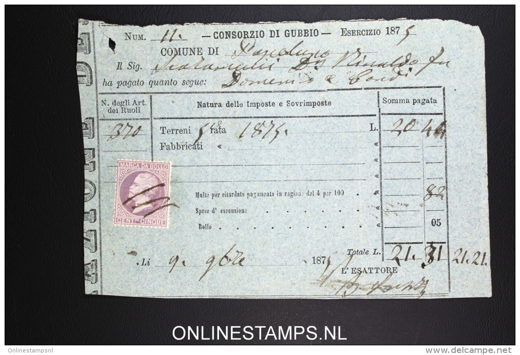 Italy: Marca Da Bollo On Document 1879 - Steuermarken