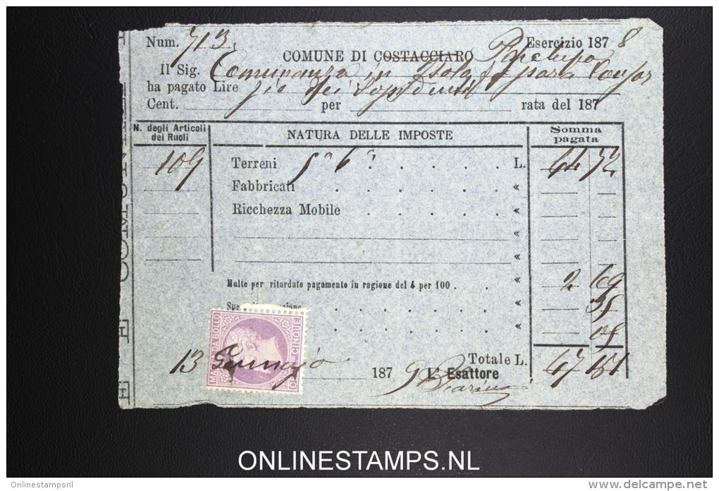 Italy: Marca Da Bollo On Document 1879 - Revenue Stamps