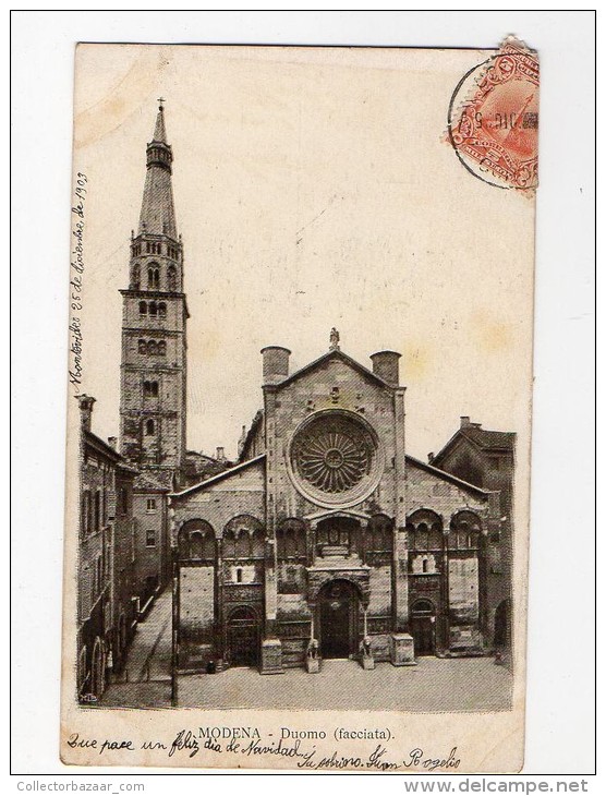 Modena Duomo Facciata Italia Cartolina Postale Vintage Original Postcard Cpa Ak (W4_692) - Modena