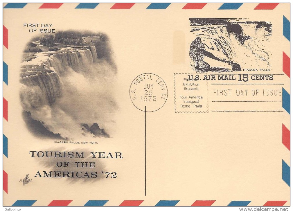 USA POSTAL CARD NIAGARA FALLS Sc UXC13 FDC 1972 - 1961-80