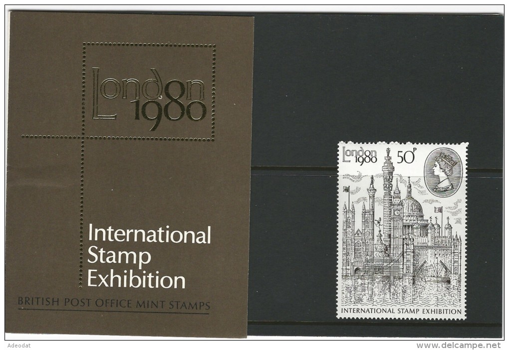 GREAT BRITAIN 1980 SCOTT 909** W PRESENTATION CARD  VALUE US $2.00 - Unused Stamps