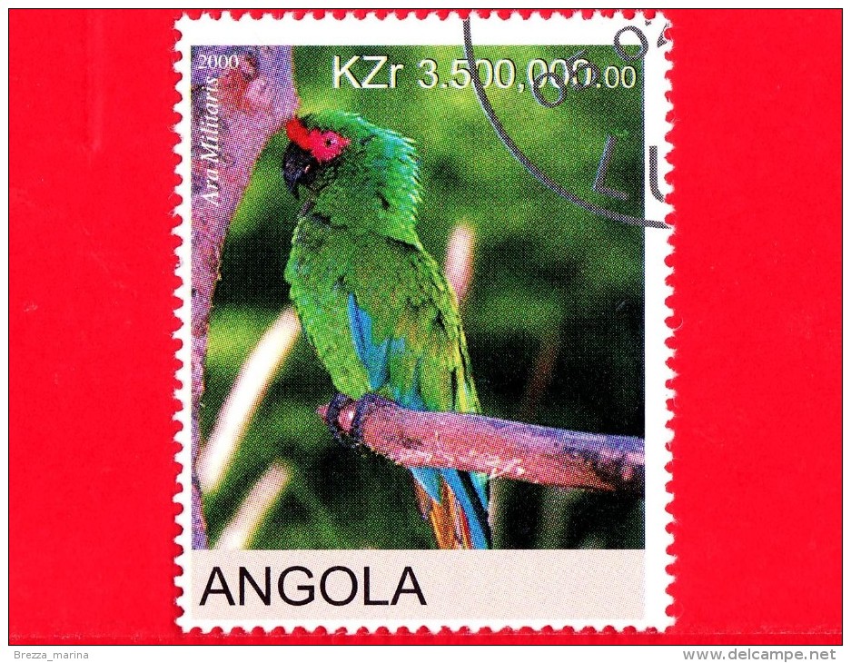 ANGOLA - Nuovo Oblit. - 2000 - Uccelli - Pappagalli - Parrot - Ara Militaris - 3500 - Angola