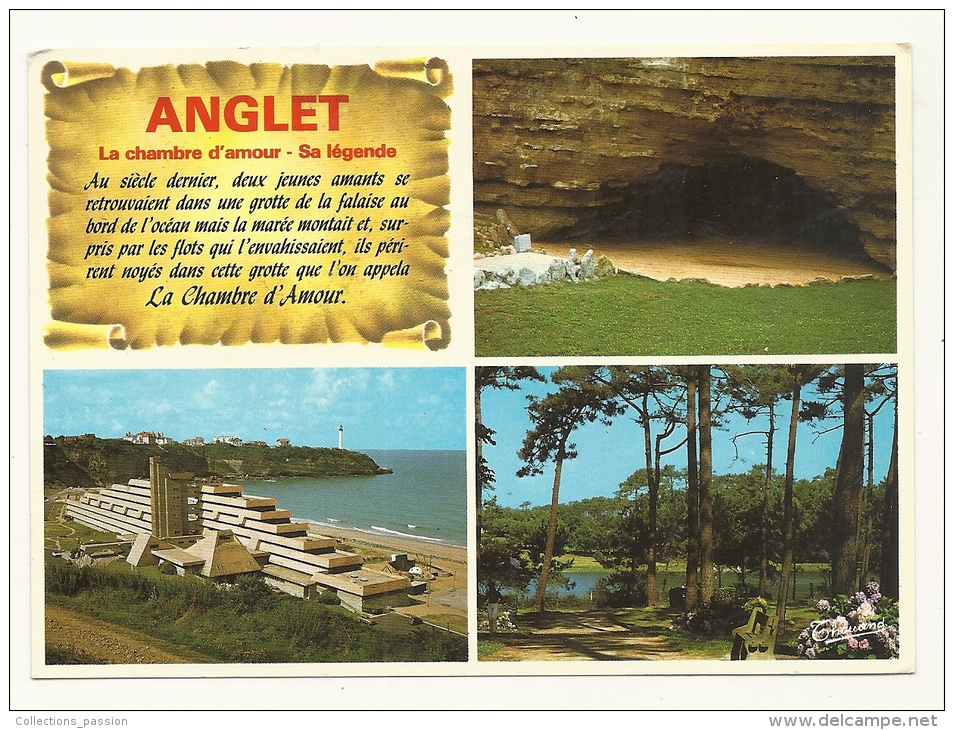 Cp, 64, Anglet, Multi-Vues, Voyagée (non Oblitérée) - Anglet