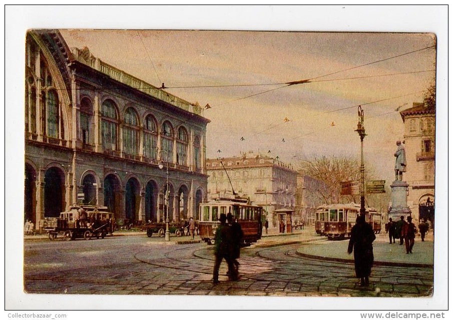 Torino  1928 Very Old But  SUPERB COLORED SEE RARE Italia Cartolina Postale TRAMWAY  Original Postcard Cpa Ak (W4_717) - Stazione Porta Nuova